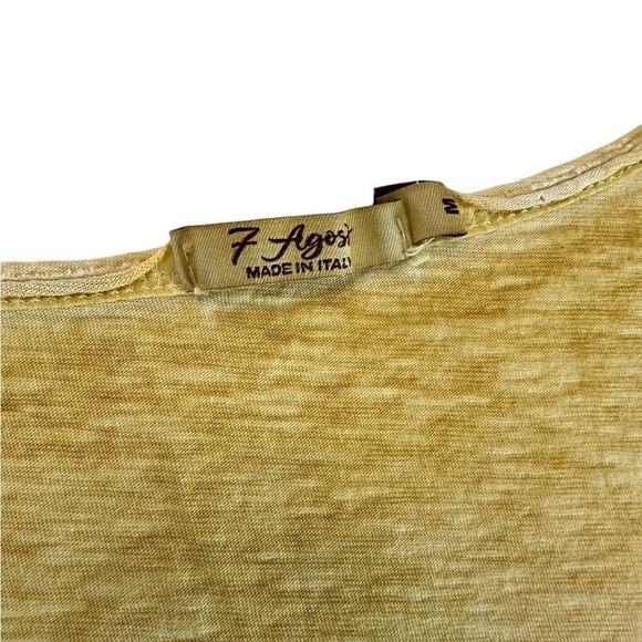 7 Agosto 100% Cotton Yellow Eyelet Hem Sleeveless High Low Maxi Dress size M - Picture 12 of 17